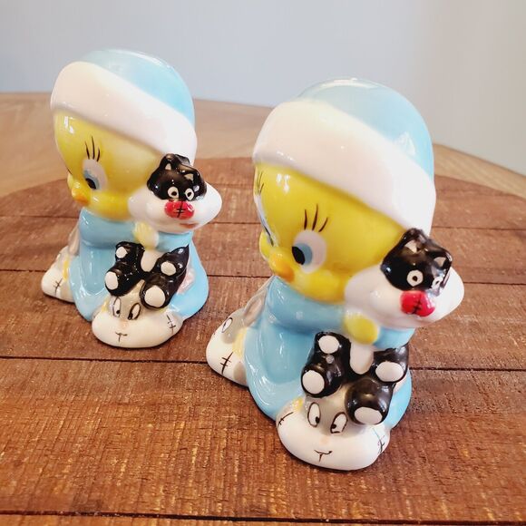 Vintage Tweety Bird & Sylvester Salt & Pepper Shakers Looney Tunes Bugs Bunny - Picture 2 of 9